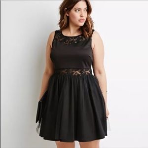 Forever 21 Black Lace/Tulle Dress
